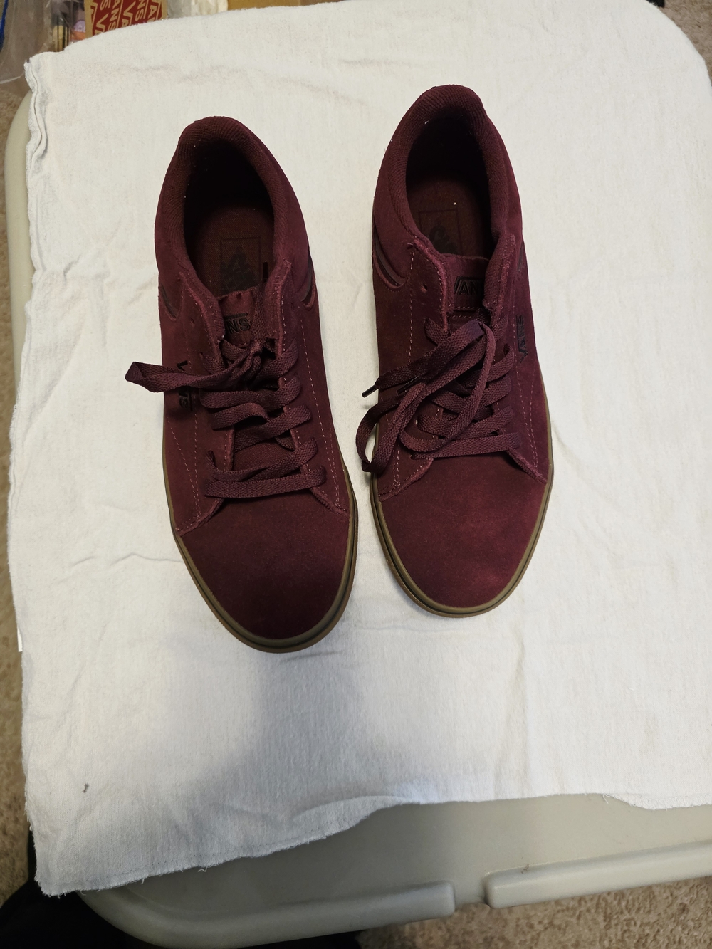Vans Men's Low-Top Sneakers Suede Deep Maroon Size 8.5